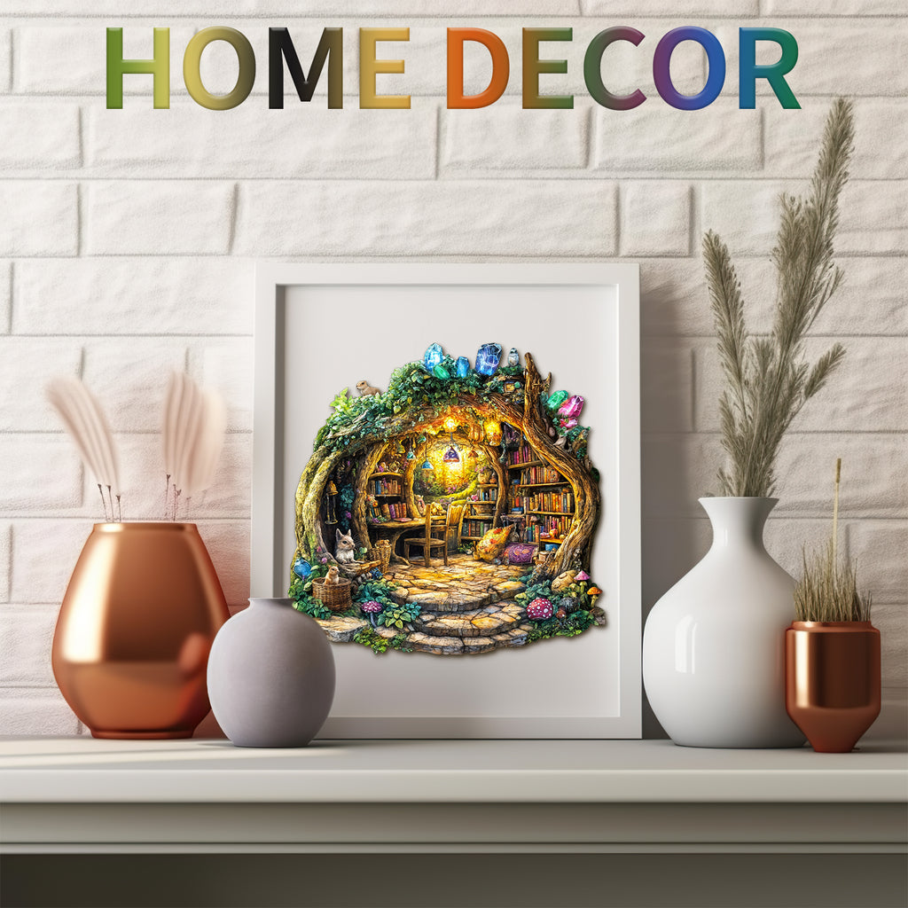 Puzzle en bois fantaisiste - La maison champignon de la forêt