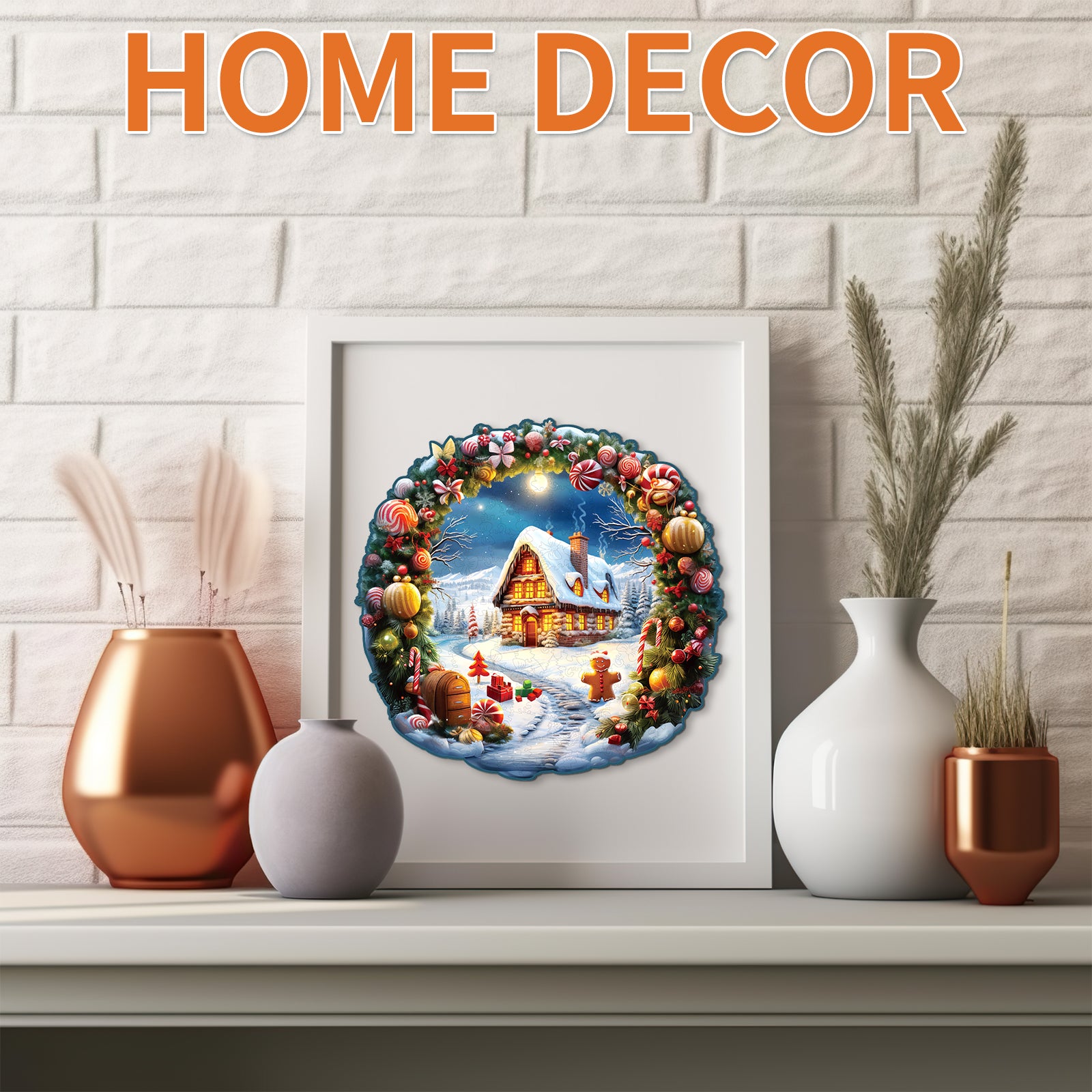 Whimsical Wooden Jigsaw Puzzle- Christmas House