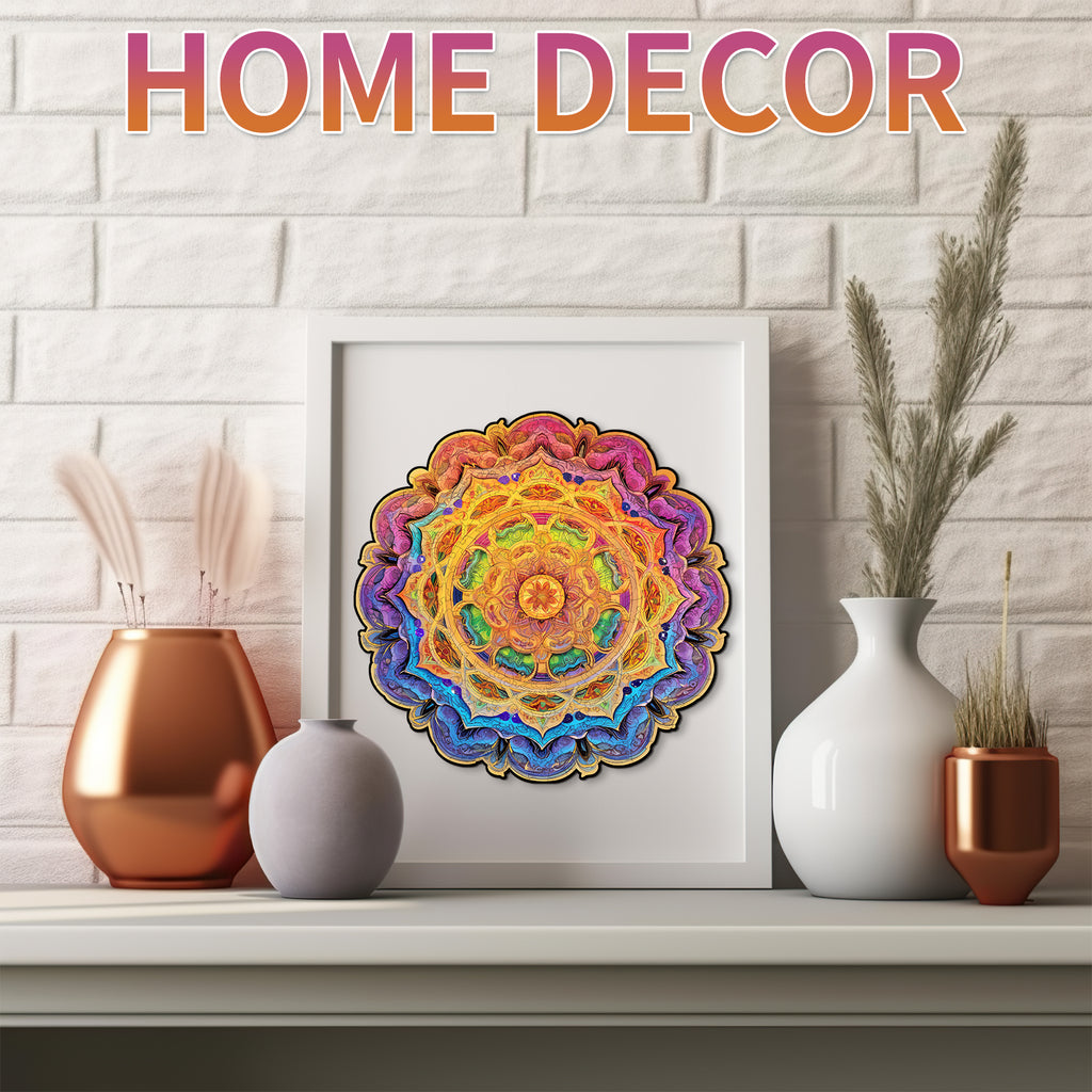 Whimsical Wooden Jigsaw Puzzle- Mandala