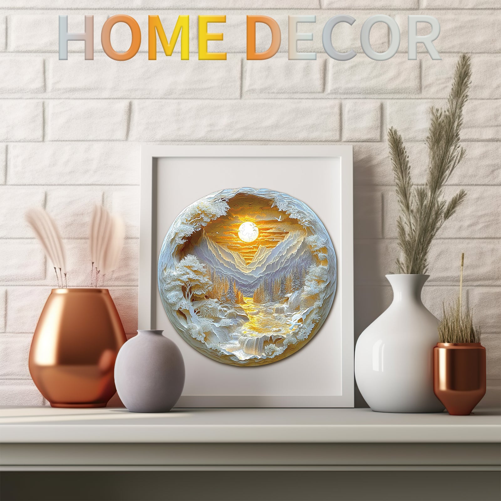 Whimsical Wooden Jigsaw Puzzle-Sunrise in the East