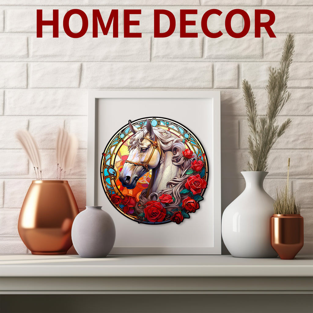 Whimsical Wooden Jigsaw Puzzle- Shiny Horse
