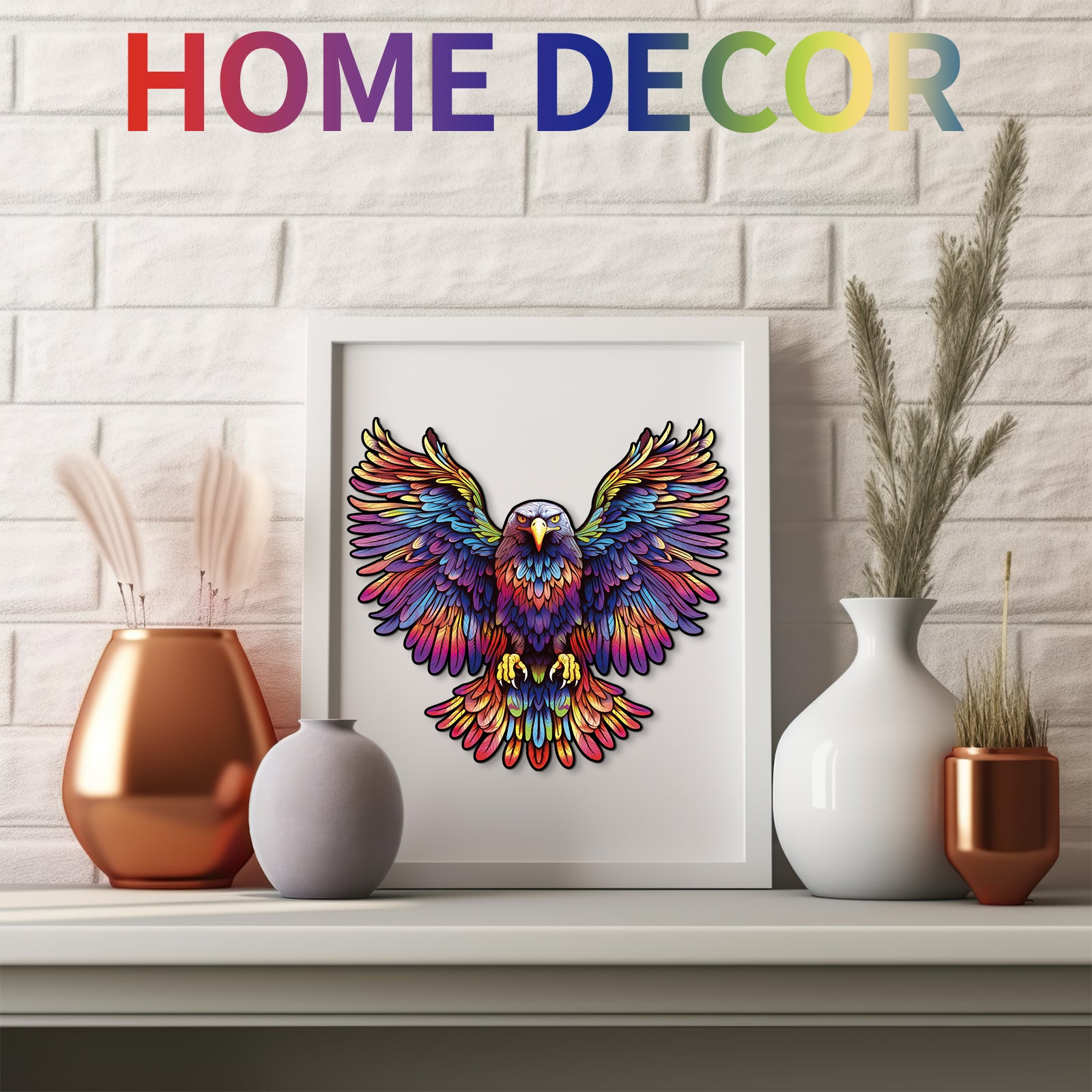 Whimsical Wooden Jigsaw Puzzle-Soaring Eagle