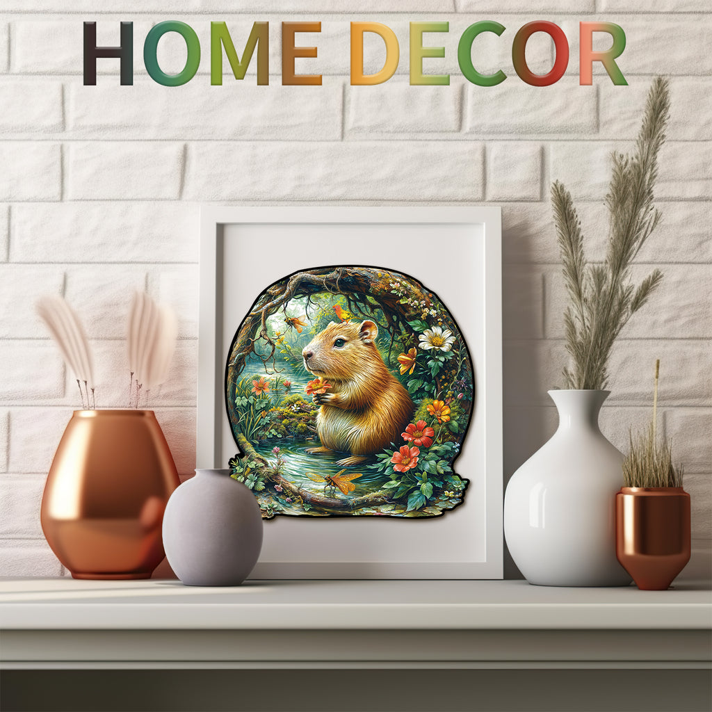 Whimsical Wooden Jigsaw Puzzle- Capybara