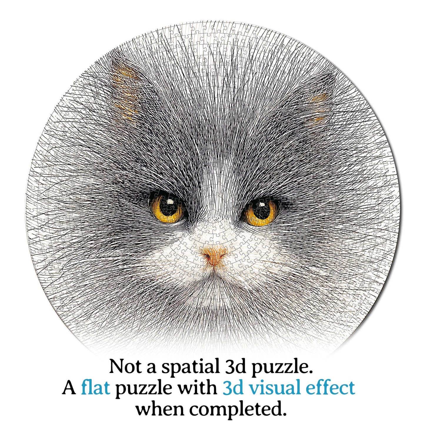 Line Cat 1000-Piece Cardboard Jigsaw Puzzle