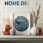 Whimsical Wooden Jigsaw Puzzle- Retro Beautiful Peacock