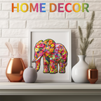 Whimsical Wooden Jigsaw Puzzle- Flower Elephant