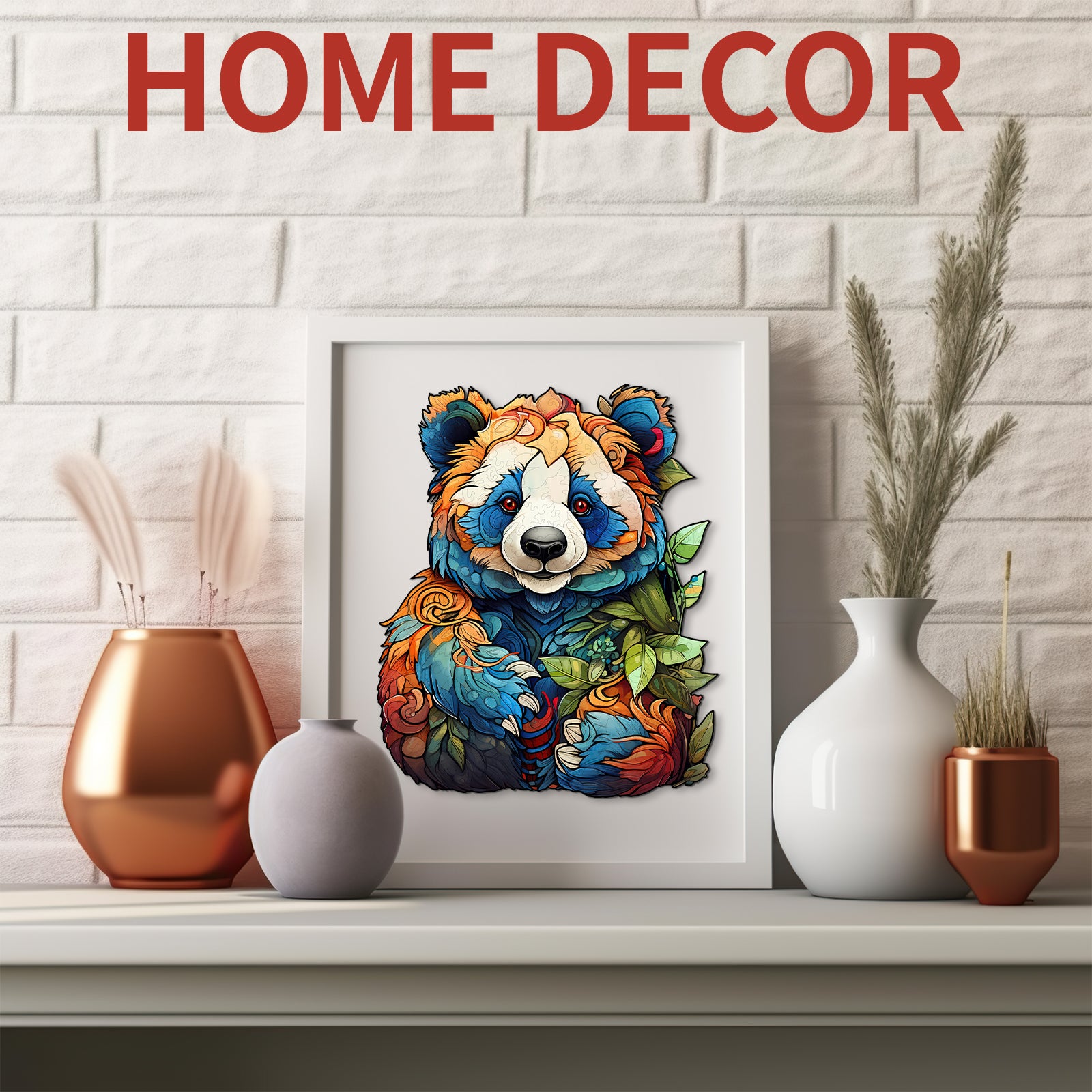 Whimsical Wooden Jigsaw Puzzle- Cute panda