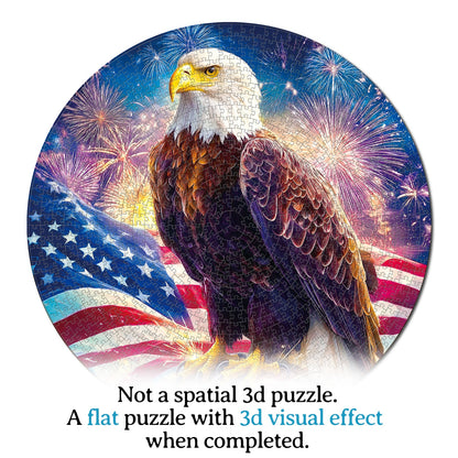 Bald Eagle Flag 1000-Piece Cardboard Jigsaw Puzzle