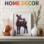 Whimsical Wooden Jigsaw Puzzle- Colorful Deer
