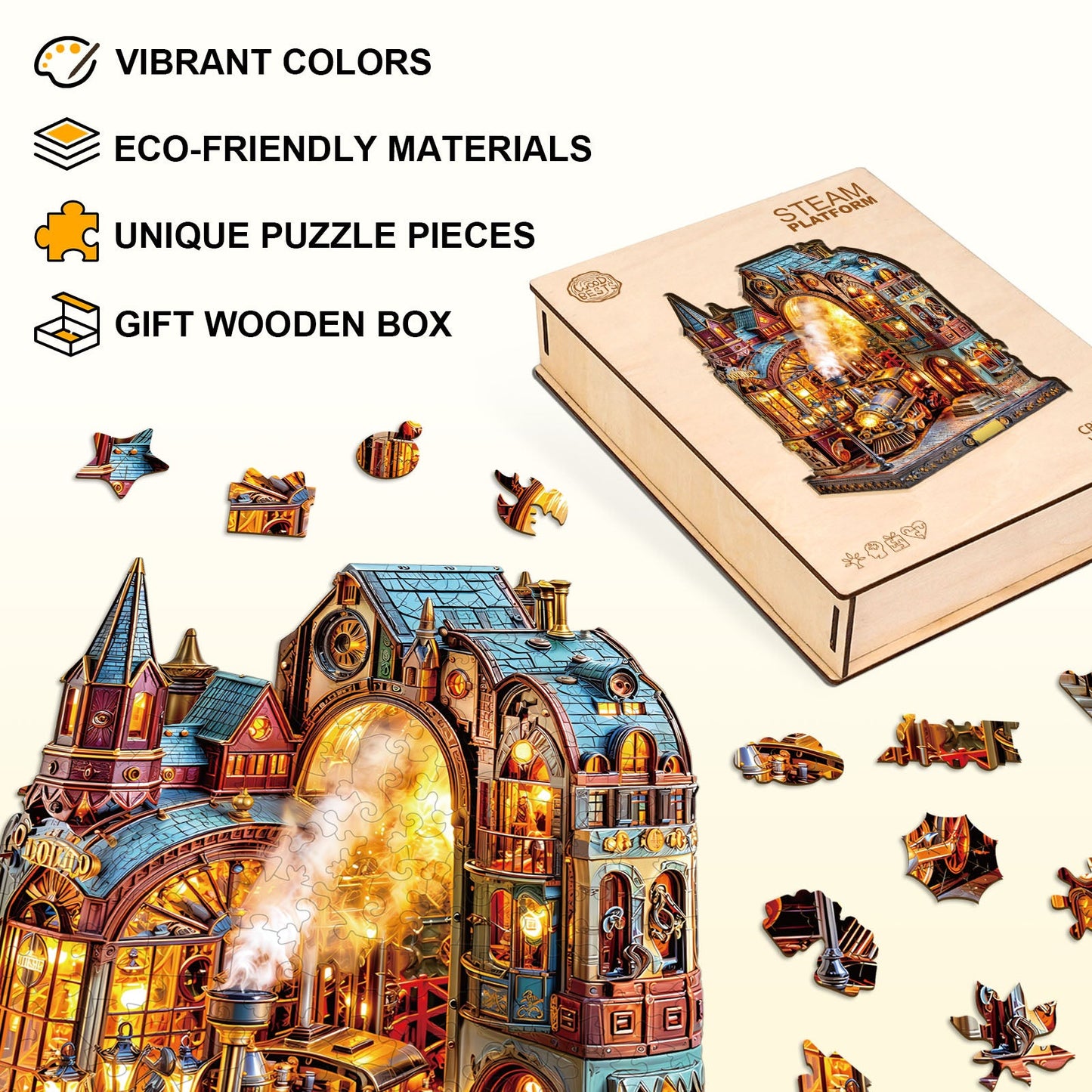 Launiges Holzpuzzle - Steam-Plattform