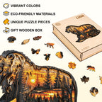 Whimsical Wooden Jigsaw Puzzle-Woodcarving lion