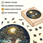 Verträumtes Holzpuzzle – Baum des Lebens im Bohème-Stil