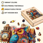 Whimsical Wooden Jigsaw Puzzle- Owl Castle