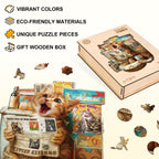 Whimsical Wooden Jigsaw Puzzle- Toilet Times