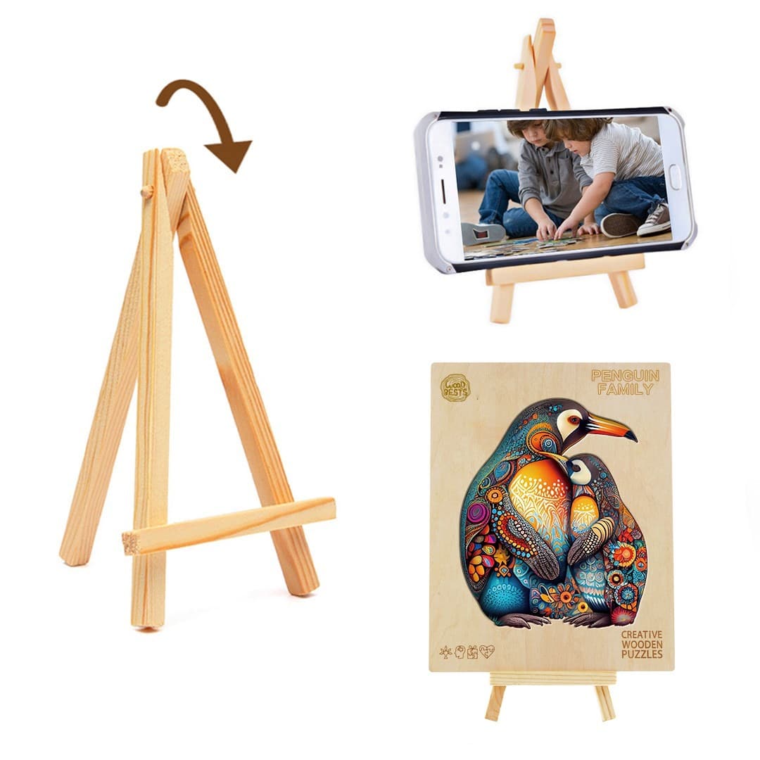 Whimsical Wooden Jigsaw Puzzle - PENGUIN FAMILY - pickApuzzle