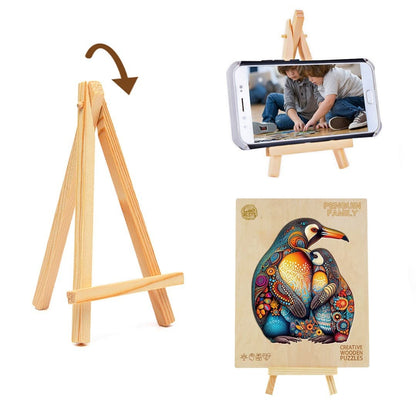 Whimsical Wooden Jigsaw Puzzle - PENGUIN FAMILY - pickApuzzle