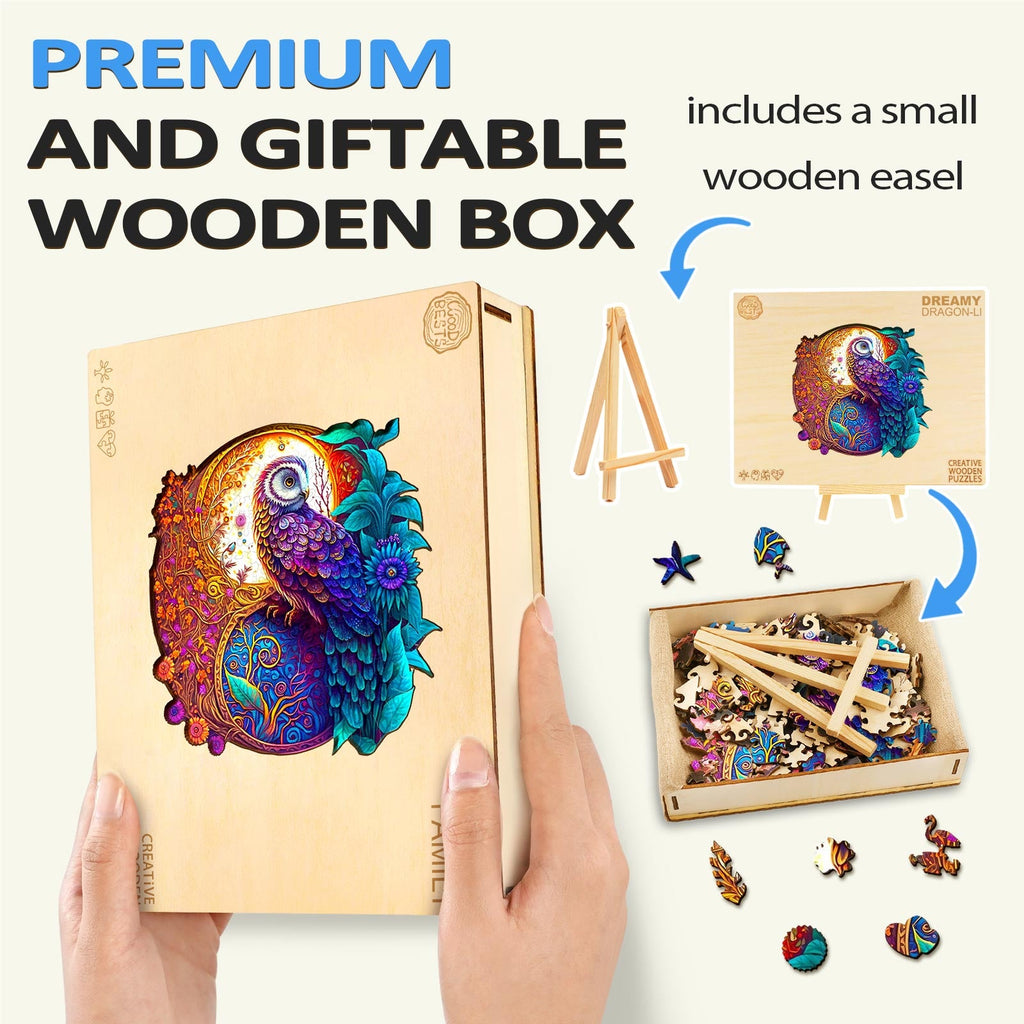 Whimsical Wooden Jigsaw Puzzle- YIN YANG OWL