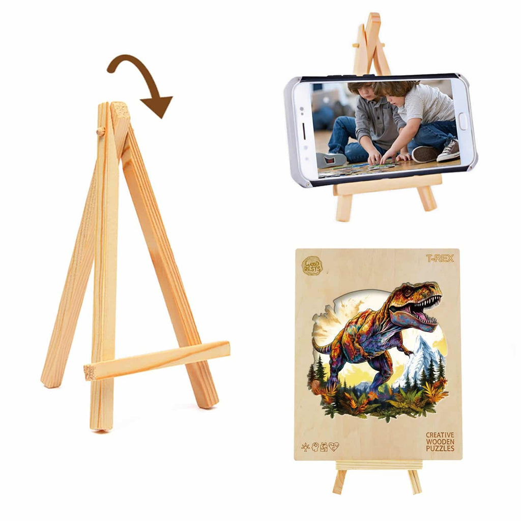 Whimsical Wooden Jigsaw Puzzle - T - rex - pickApuzzle