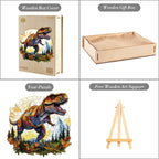 Whimsical Wooden Jigsaw Puzzle - T - rex - pickApuzzle