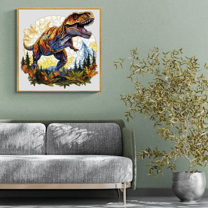 Whimsical Wooden Jigsaw Puzzle - T - rex - pickApuzzle