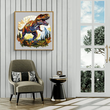 Whimsical Wooden Jigsaw Puzzle - T - rex - pickApuzzle