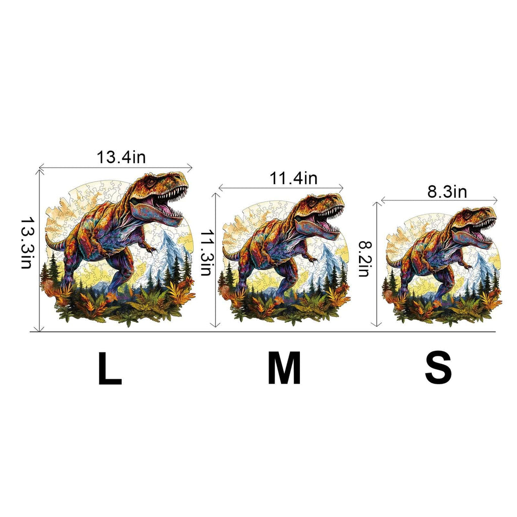 Whimsical Wooden Jigsaw Puzzle - T - rex - pickApuzzle