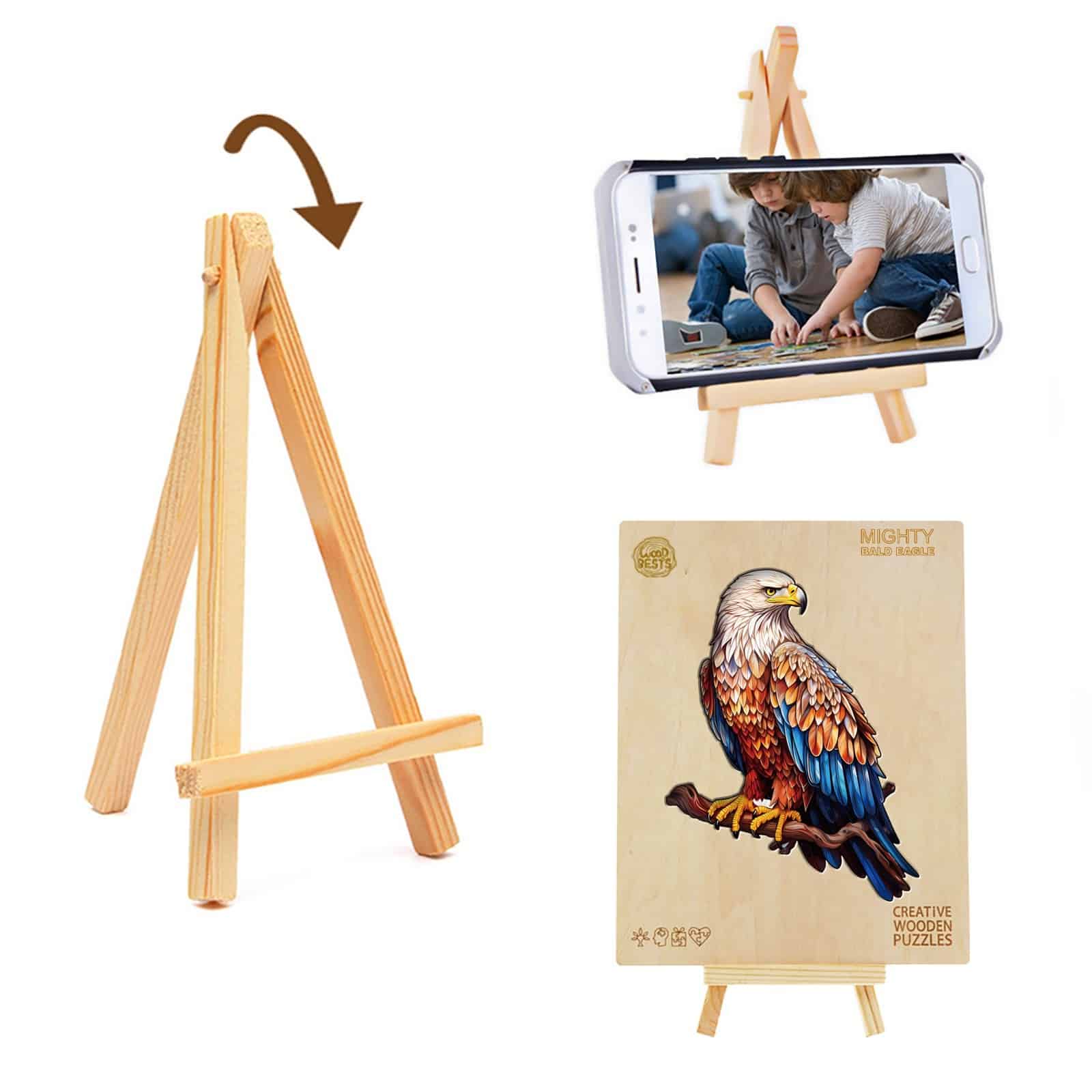 Whimsical Wooden Jigsaw Puzzle - Mighty Bald Eagle - pickApuzzle