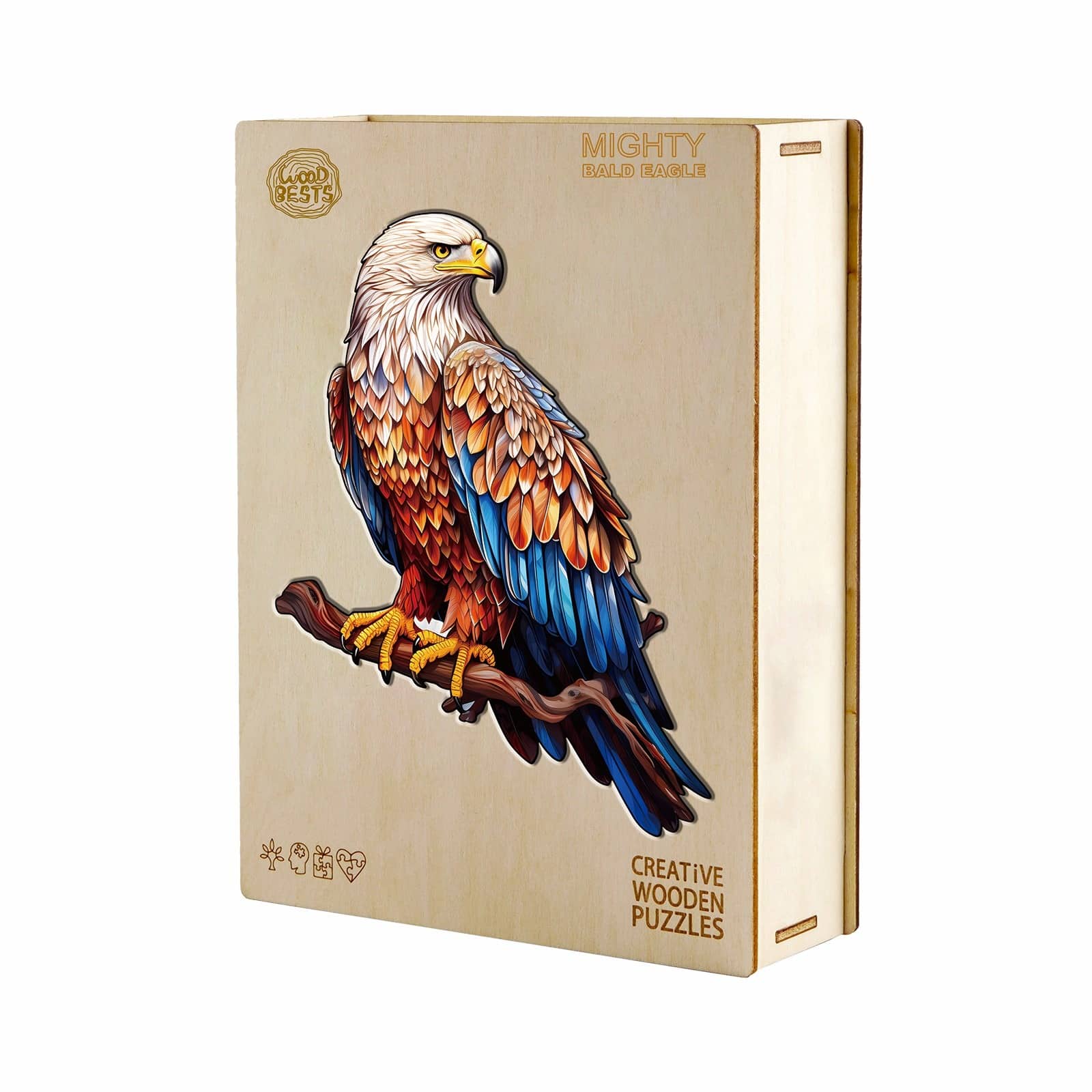 Whimsical Wooden Jigsaw Puzzle - Mighty Bald Eagle - pickApuzzle