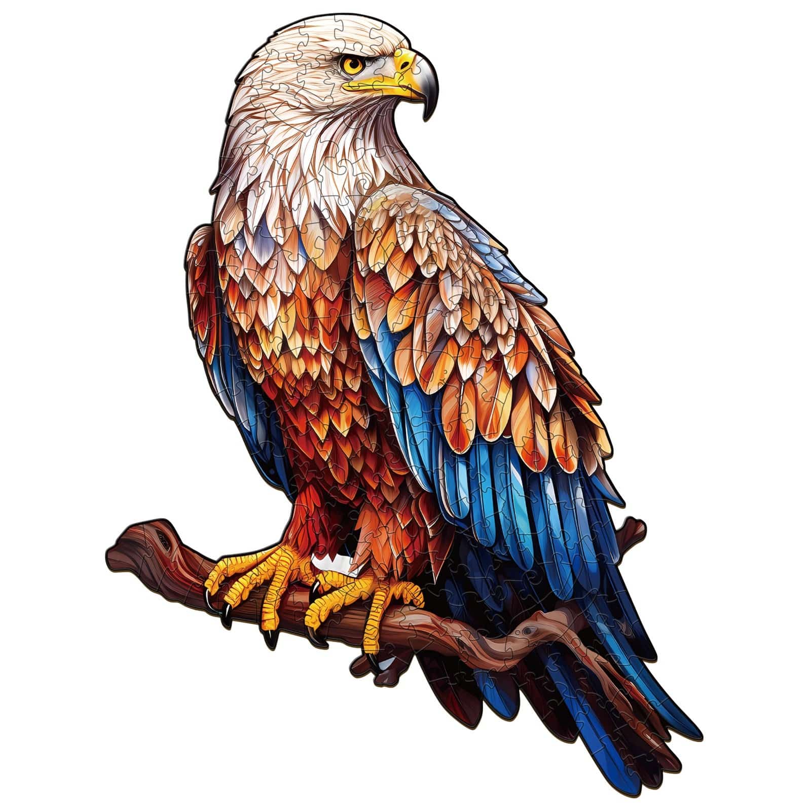 Whimsical Wooden Jigsaw Puzzle - Mighty Bald Eagle - pickApuzzle