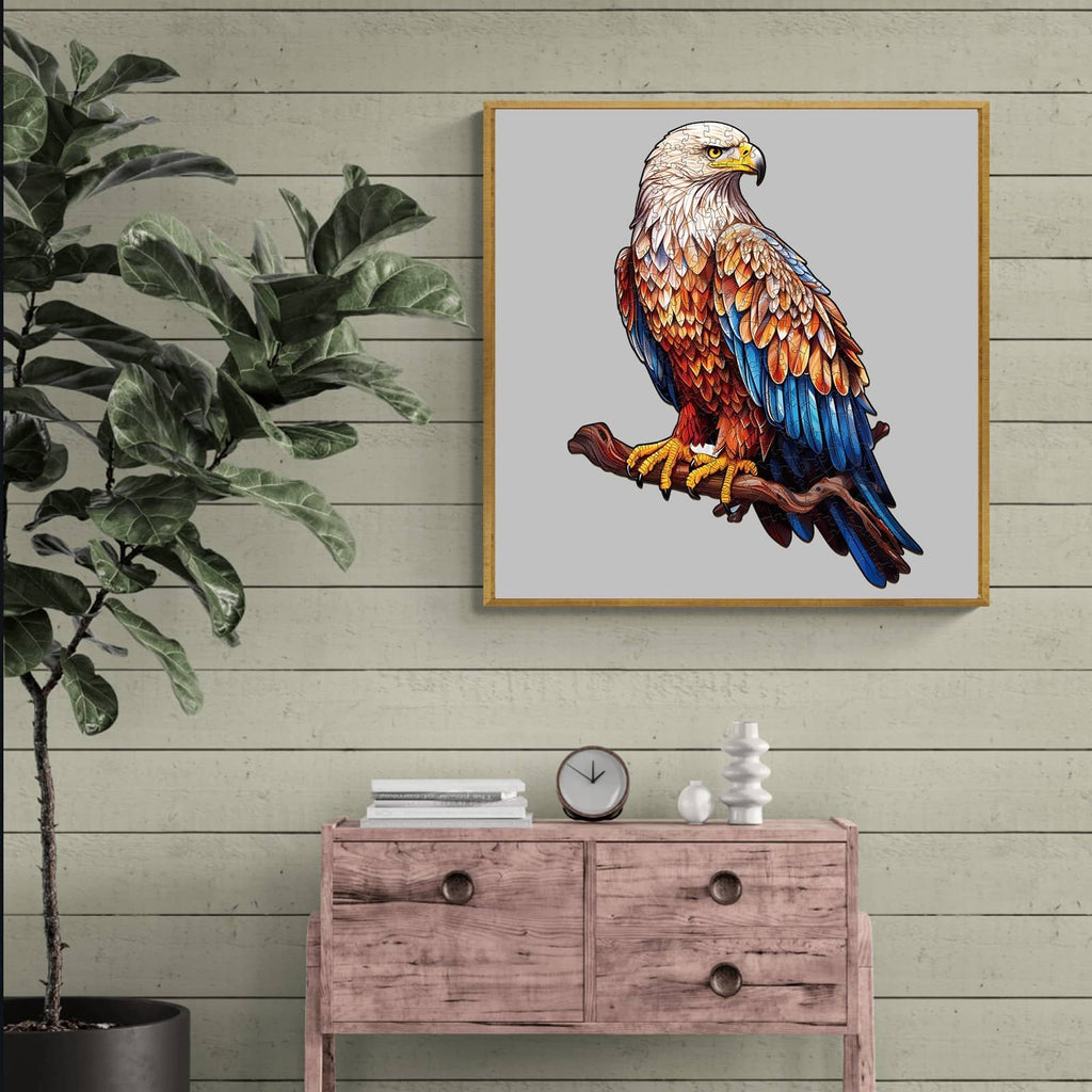 Whimsical Wooden Jigsaw Puzzle - Mighty Bald Eagle - pickApuzzle