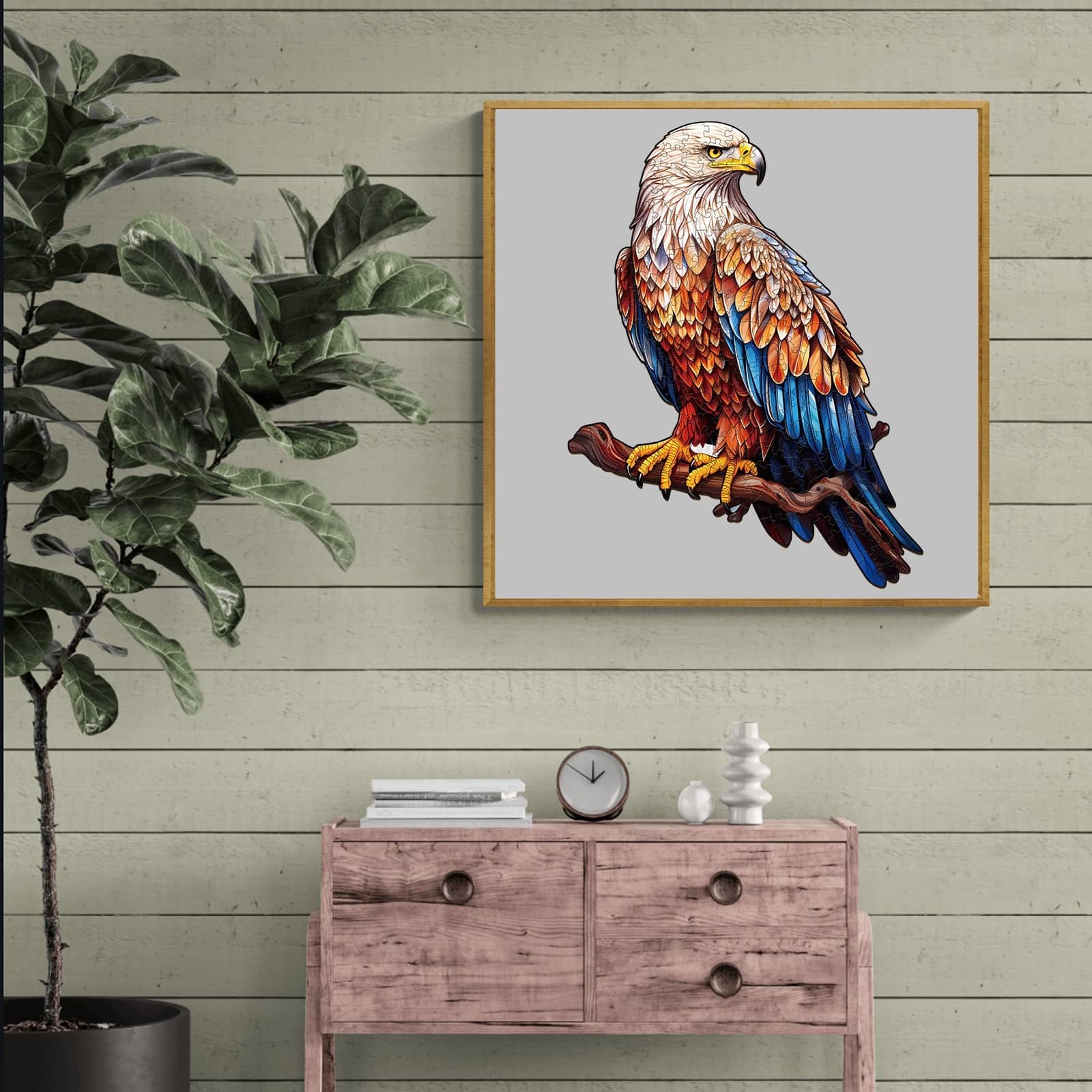 Whimsical Wooden Jigsaw Puzzle - Mighty Bald Eagle - pickApuzzle