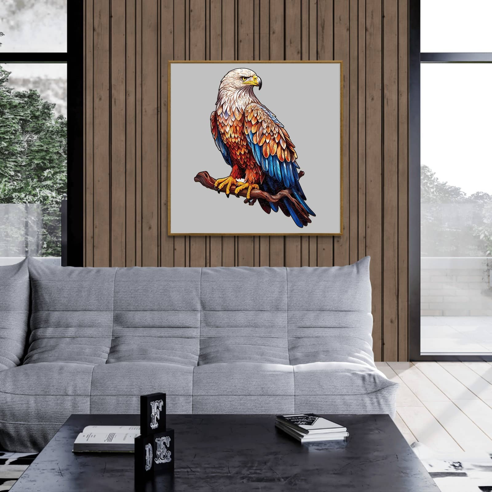 Whimsical Wooden Jigsaw Puzzle - Mighty Bald Eagle - pickApuzzle