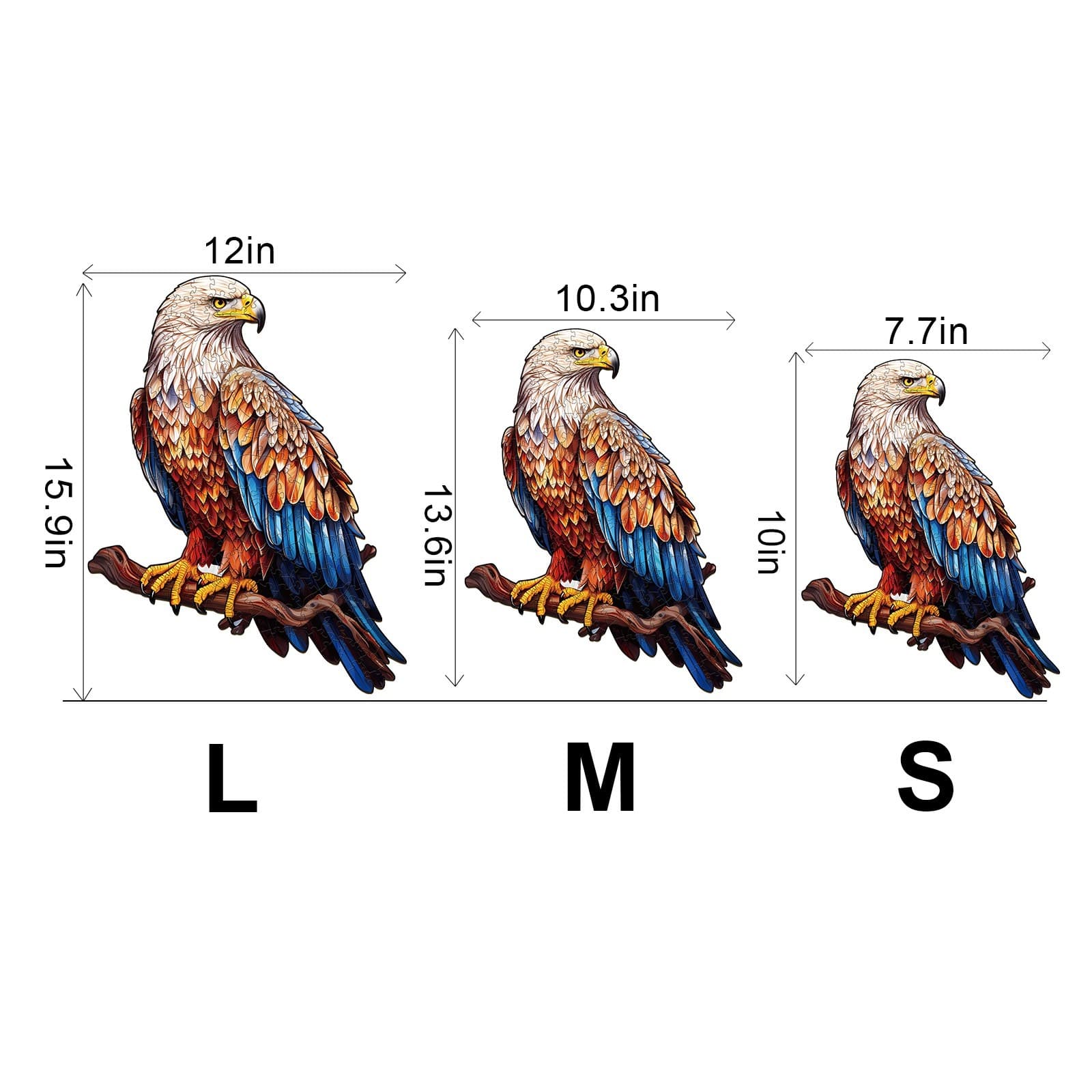 Whimsical Wooden Jigsaw Puzzle - Mighty Bald Eagle - pickApuzzle