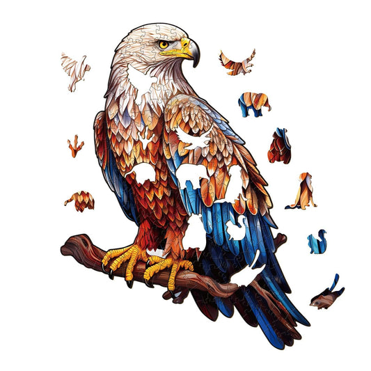 Engaging Wooden Jigsaw Puzzle - Mighty Bald Eagle - pickApuzzle