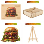 Whimsical Wooden Jigsaw Puzzle - Hamburger - pickApuzzle