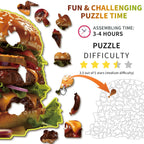 Whimsical Wooden Jigsaw Puzzle - Hamburger - pickApuzzle