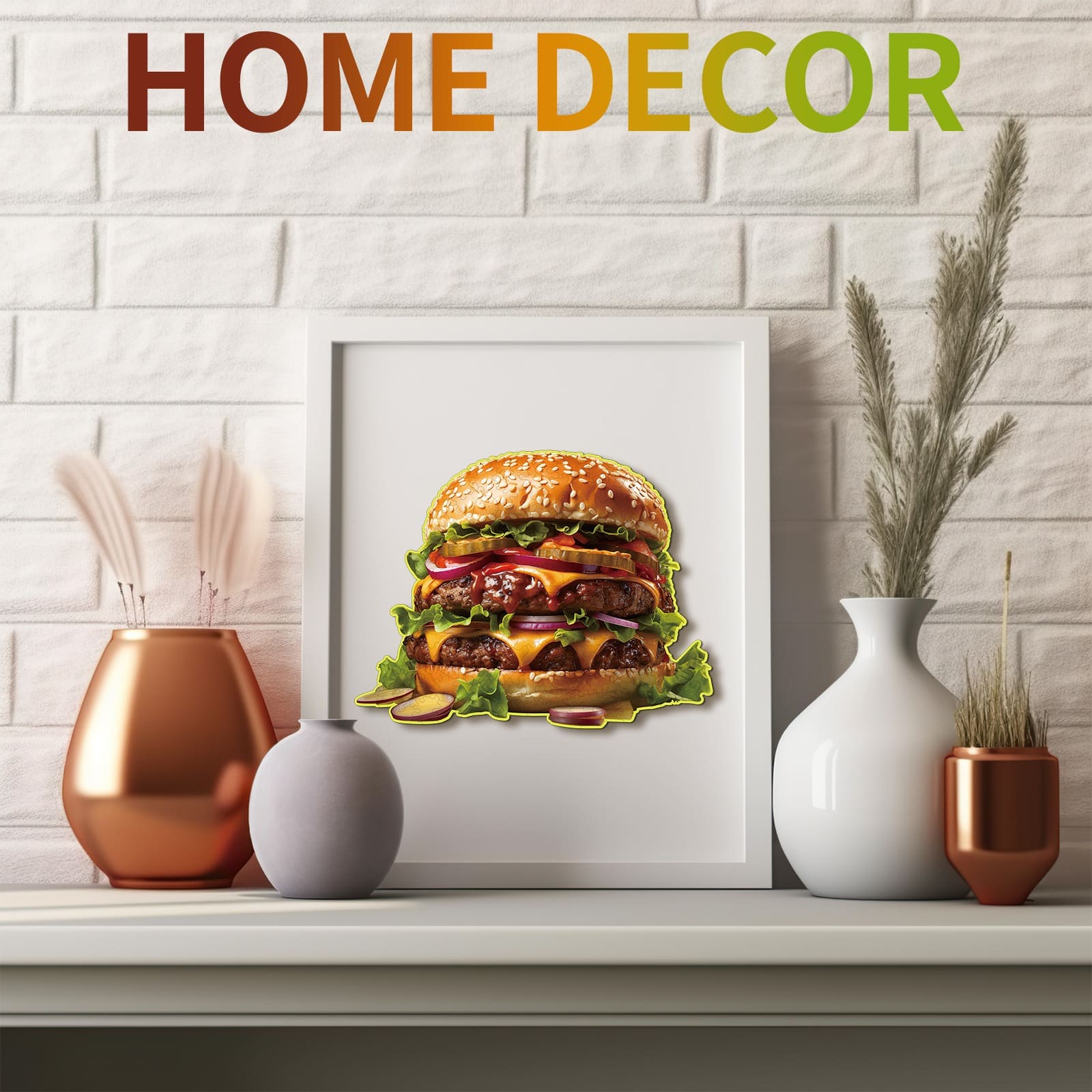 Whimsical Wooden Jigsaw Puzzle - Hamburger - pickApuzzle