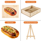 Whimsical Wooden Jigsaw Puzzle - Hotdog - pickApuzzle