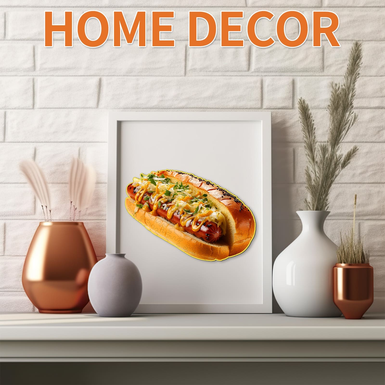 Whimsical Wooden Jigsaw Puzzle - Hotdog - pickApuzzle