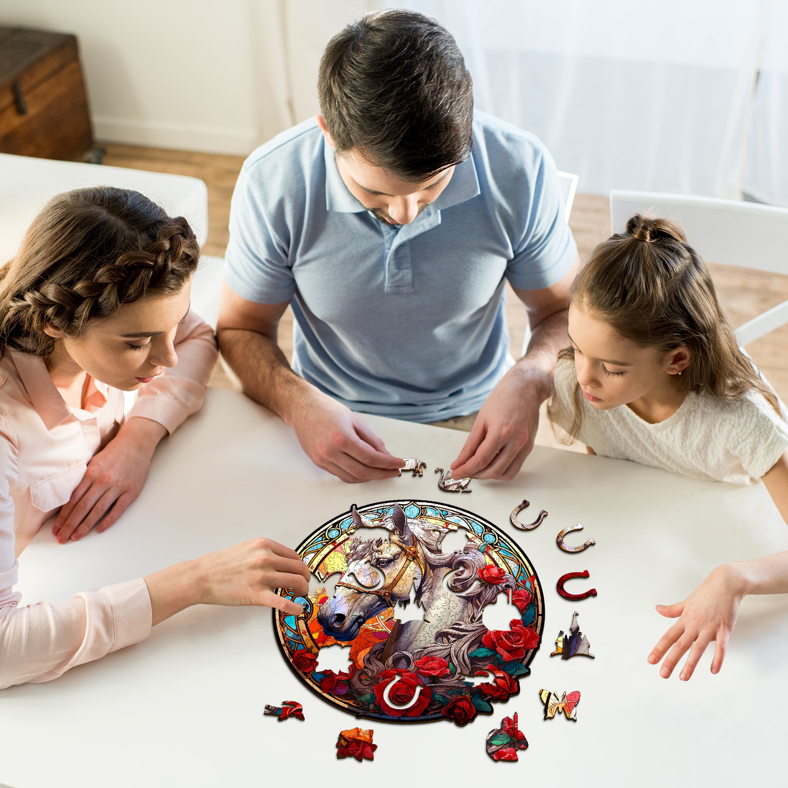 Whimsical Wooden Jigsaw Puzzle- Shiny Horse