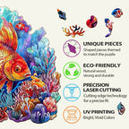 Whimsical Wooden Jigsaw Puzzle- Beautiful Goldfish