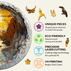 Whimsical Wooden Jigsaw Puzzle- 3d vision Inside The Cave-1