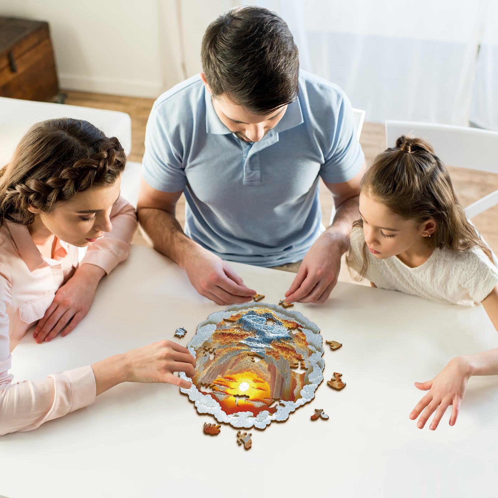 Whimsical Wooden Jigsaw Puzzle-  Sunset Light