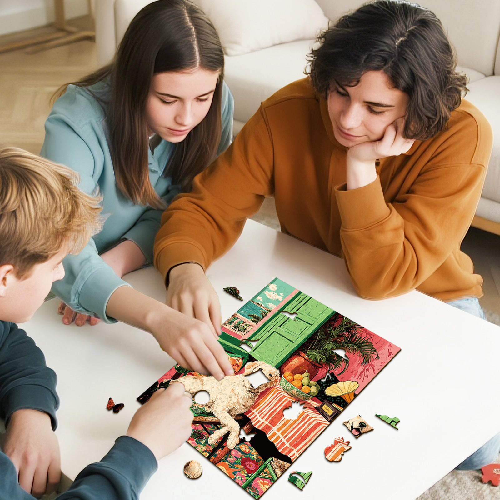 Whimsical Wooden Jigsaw Puzzle - Sunny Golden Corner - pickApuzzle