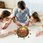 Whimsical Wooden Jigsaw Puzzle- The Giraffe Family