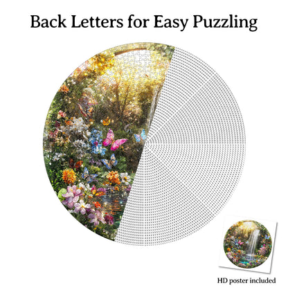 Butterflies and Waterfalls 1000-Piece Cardboard Jigsaw Puzzle