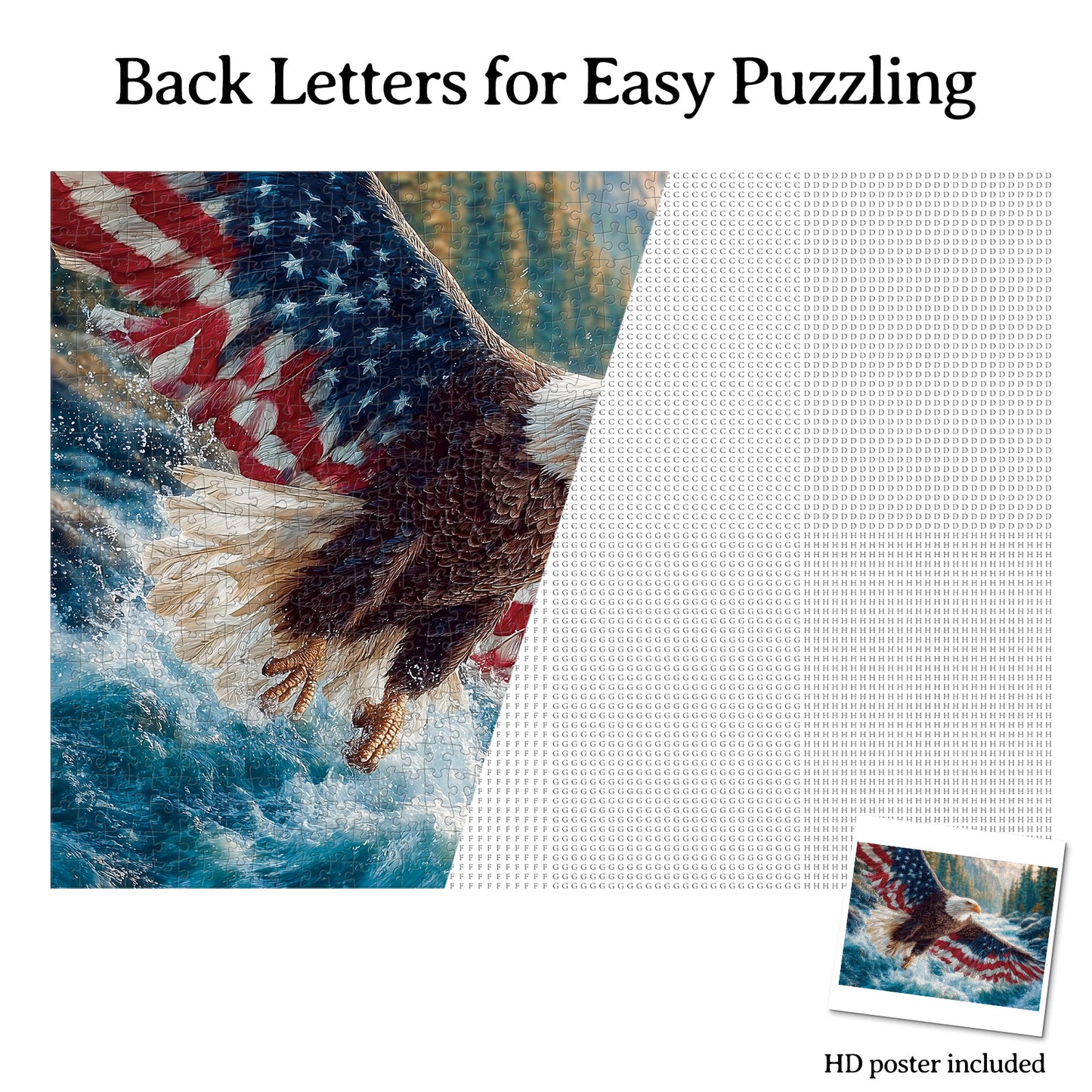 Flag Bald Eagle 1 - 1000-Piece Cardboard Jigsaw Puzzle