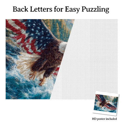 Flag Bald Eagle 1 - 1000-Piece Cardboard Jigsaw Puzzle