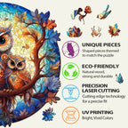 Whimsical Wooden Jigsaw Puzzle- Owl Family 2