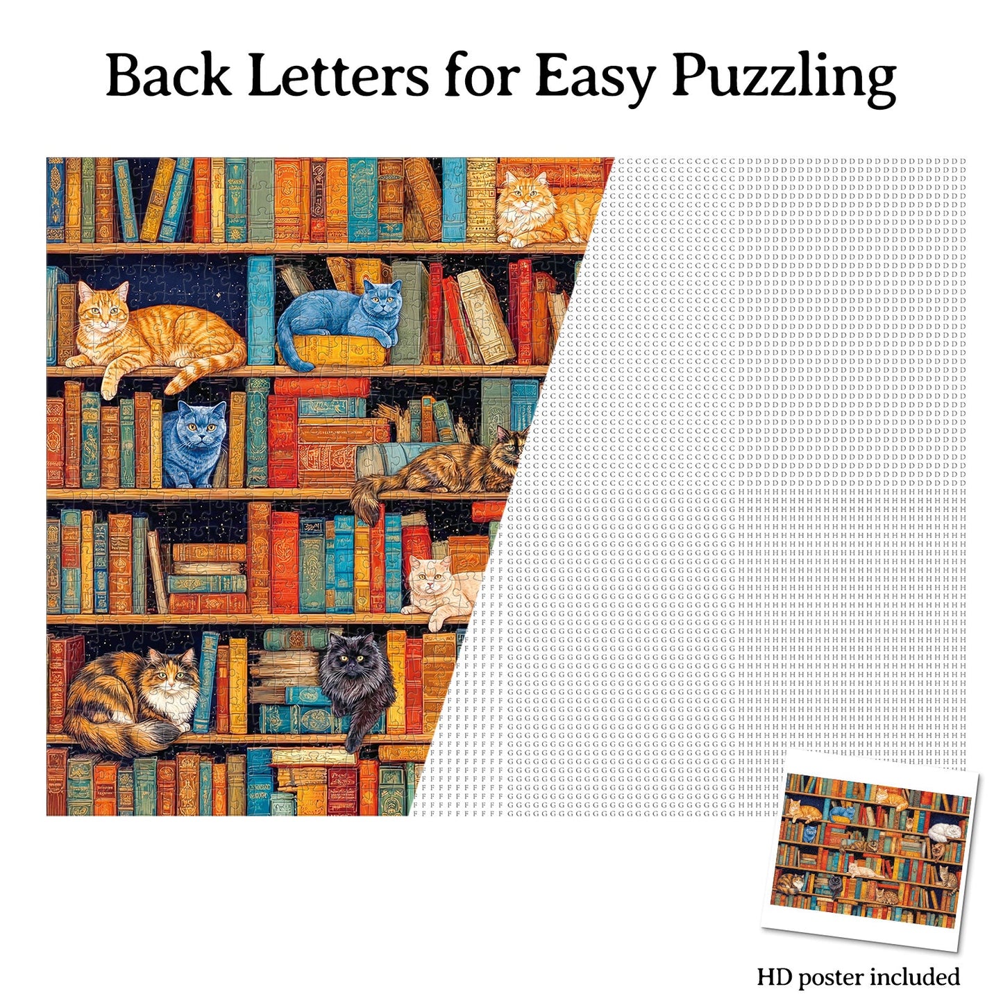 Cat on Shelf 1000-Piece Cardboard Jigsaw Puzzle